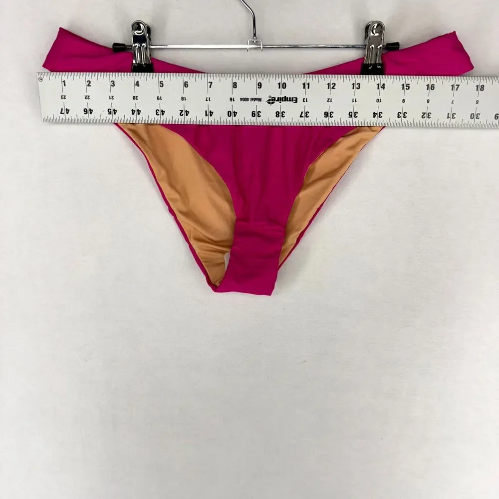 J.Crew High Rise Bikini Bottom Bathing suit Pink Ladies Size‎ L NEW BC125 RFU